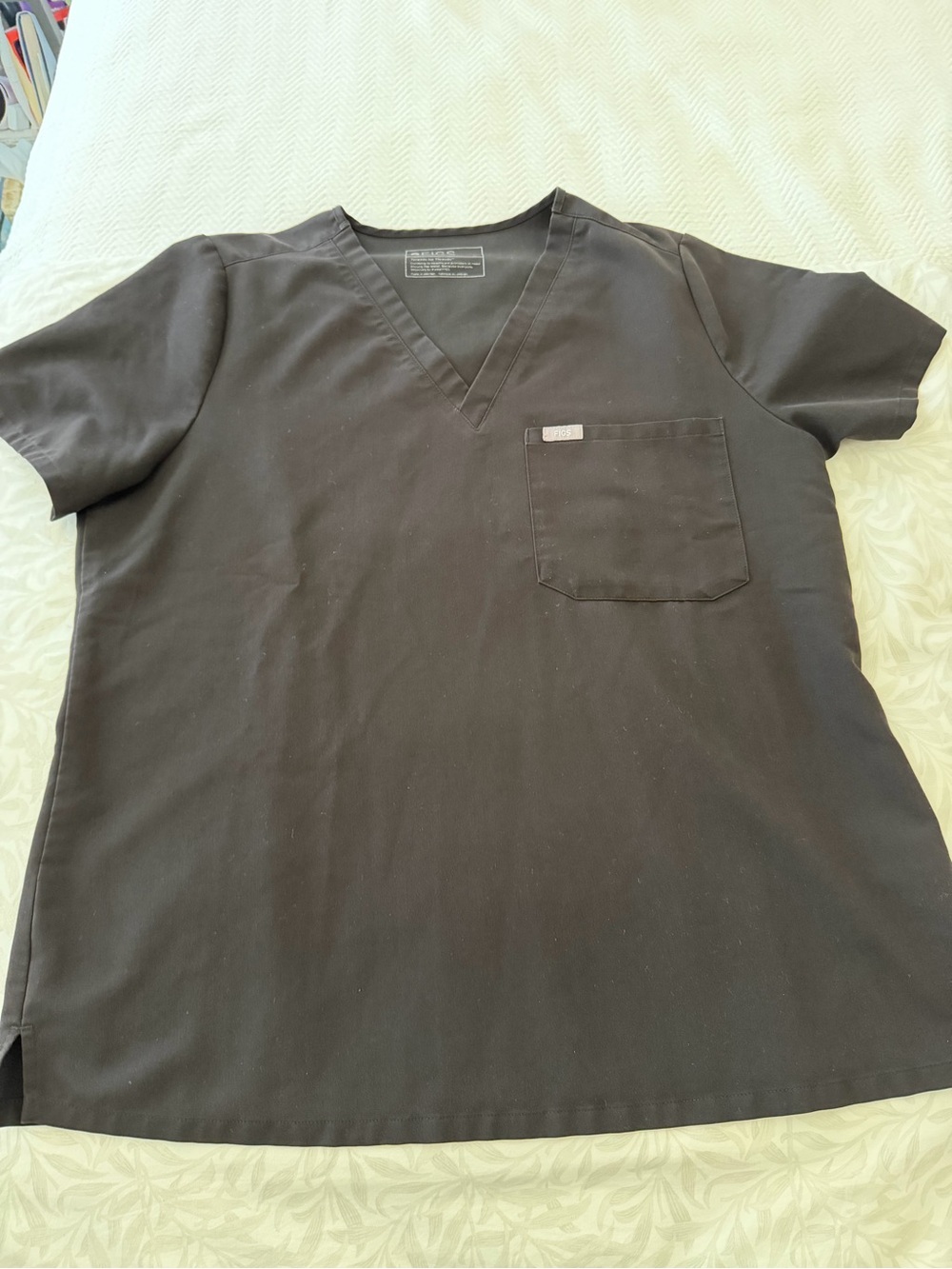 Figs Catarina Black One Pocket Scrub Top XL